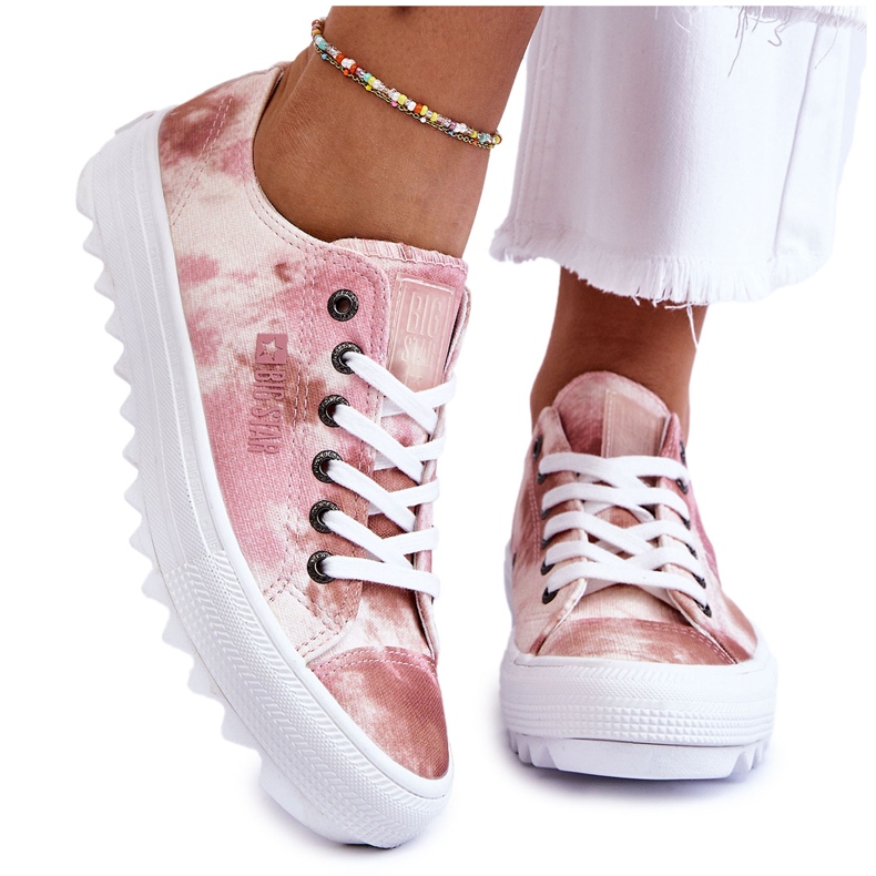 Zapatillas bajas de moda Big Star LL274044 Rosa-Beige blanco