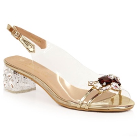 Sandalias transparentes con circonitas dorado claro D&amp;A MR-X1012