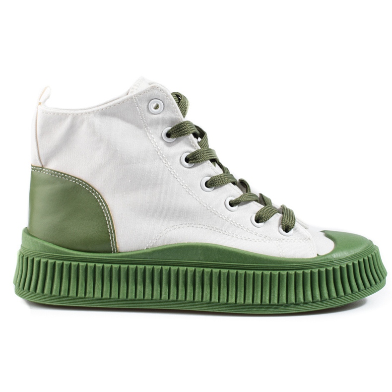 Shelovet zapatillas altas de mujer blancas y verdes blanco