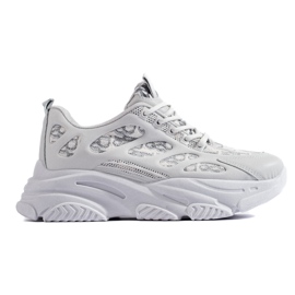 Zapatillas de mujer Shelovet con suela gruesa, gris.
