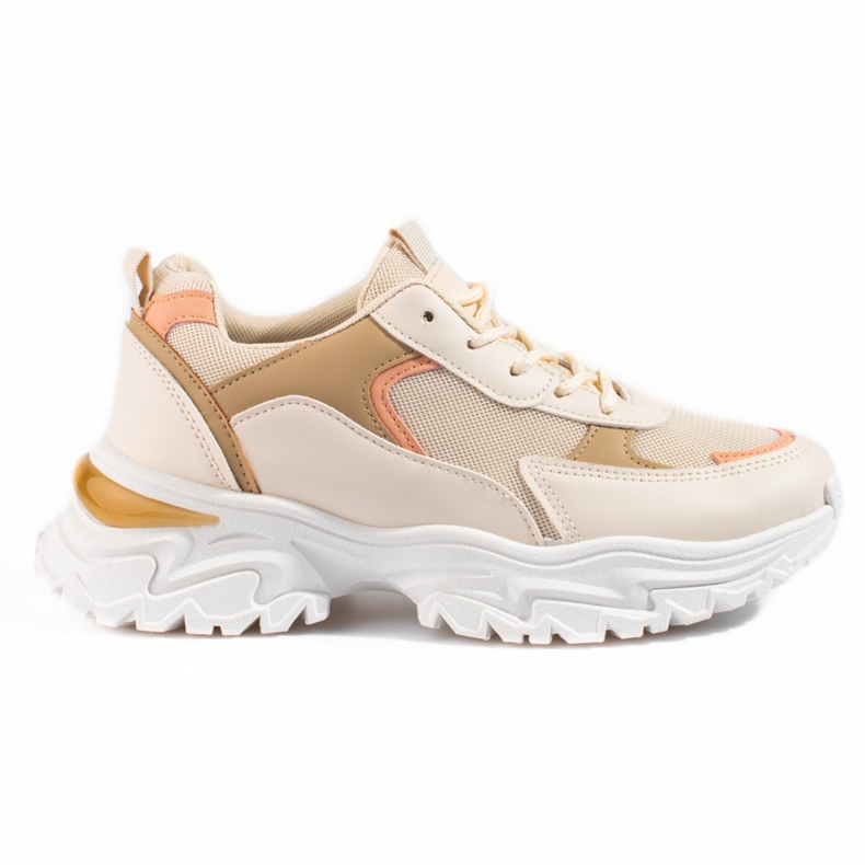 Deportivas plataforma mujer Shelovet beige naranja