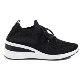 Deportivas de mujer calcetín cuña Shelovet negro