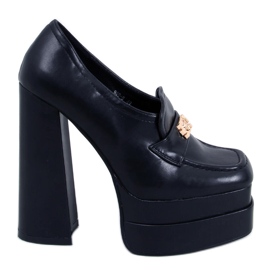 Mocasines negros con tacón Ambra