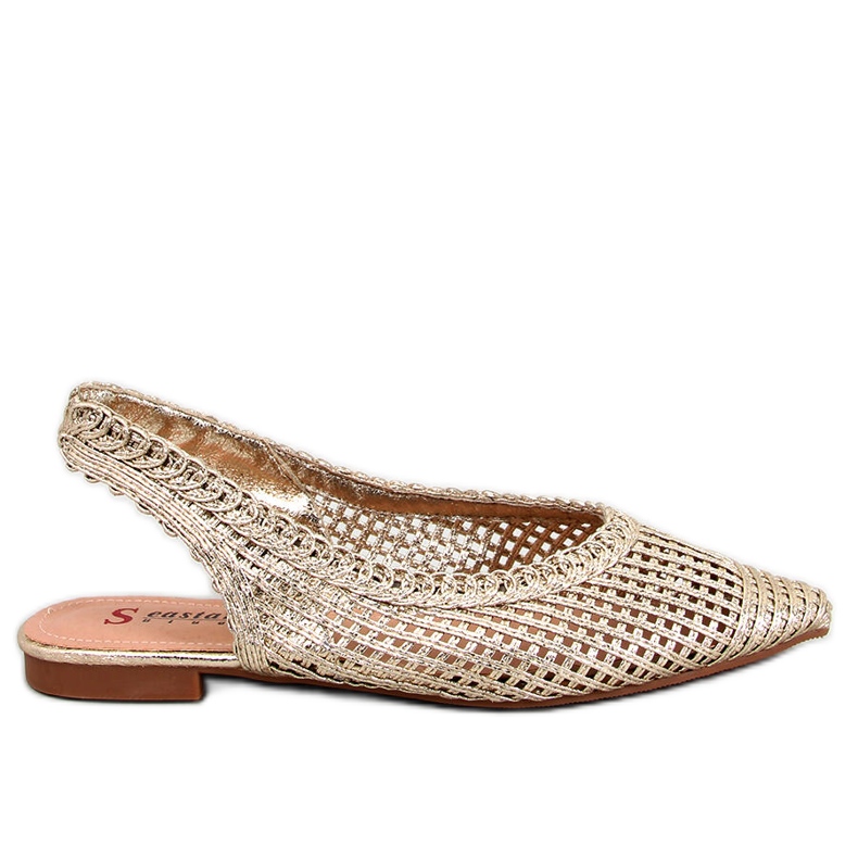 Seastar Bailarinas Tacón Abierto Calado Dorado Grazia