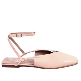 BM Bailarinas tacón abierto de Gianna Nude beige rosado BM Bailarinas tacón abierto de Gianna Nude beige rosado