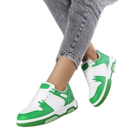 Deportivas verdes con plataforma de Kristie blanco