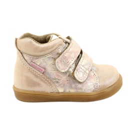 Mazurek Bota velcro 1302 Flor Primavera Satinado Dorado beige