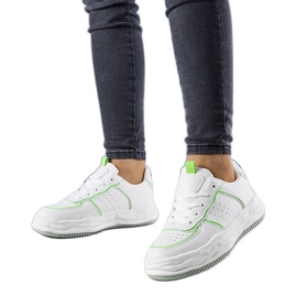 Zapatillas blancas con inserciones verdes de Nettie blanco