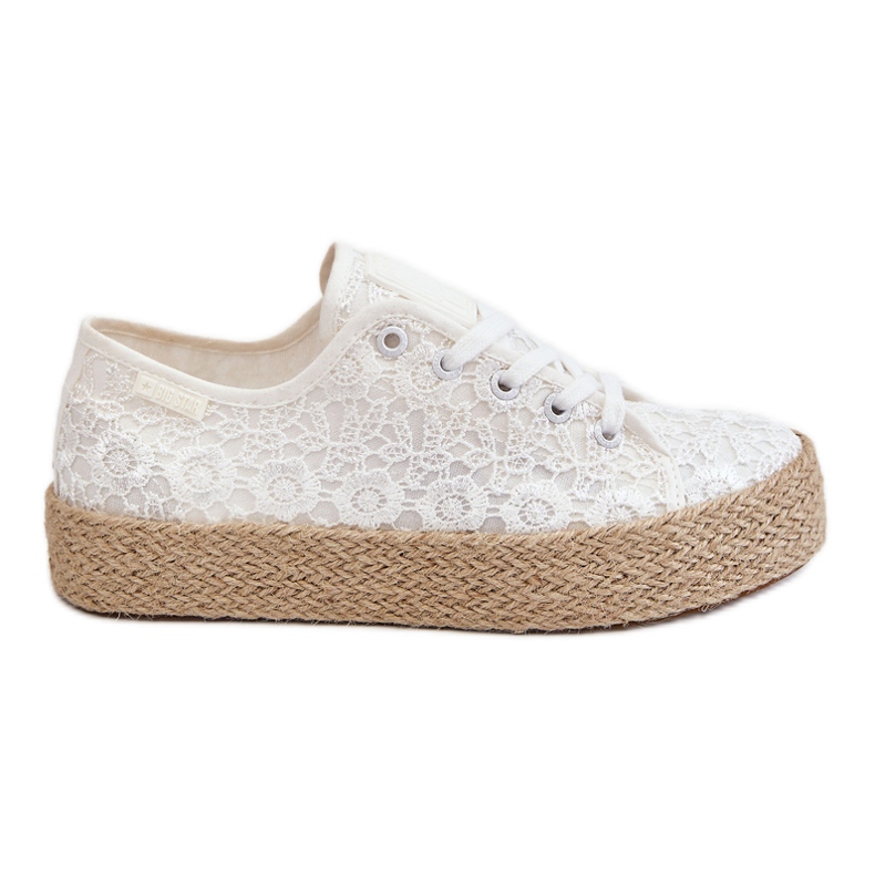 Zapatillas deportivas con plataforma trenzada Big Star para mujer LL274199 Blanco