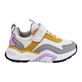 Deportivas Infantiles Con Velcro Big Star JJ374257 Blanco y Amarillo multicolor