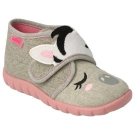 Pantuflas infantiles befado 465P082 gris con aplicación Pantuflas infantiles befado 465P082 gris con aplicación