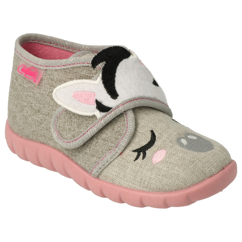 Pantuflas infantiles befado 465P082 gris con aplicación