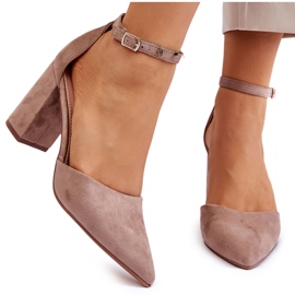 Zapatos de tacón de ante beige oscuro Lexie