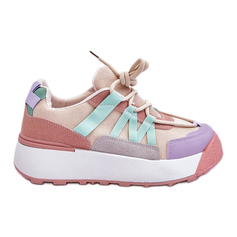 PS1 Deportivas Mujer Ante Plataforma Beige Rosa Rohan rosado