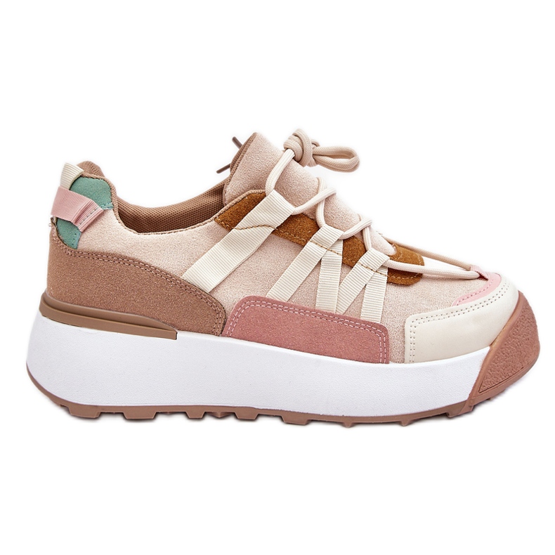 PS1 Deportivas Mujer Ante Plataforma Beige-Marrón Rohan