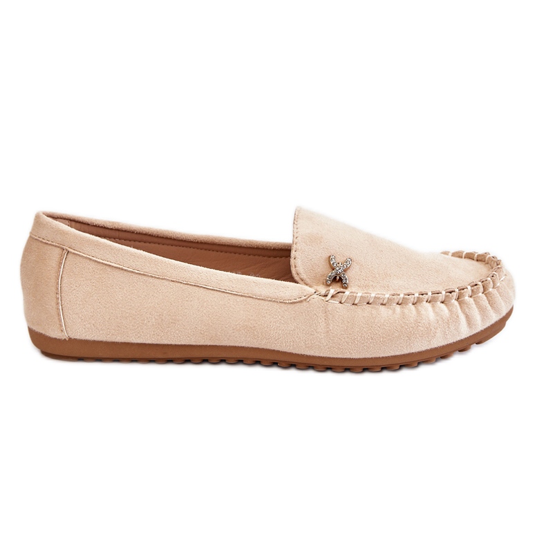 PS1 Mocasines De Mujer En Ante Con Adornos Leah Beige PS1 Mocasines De Mujer En Ante Con Adornos Leah Beige