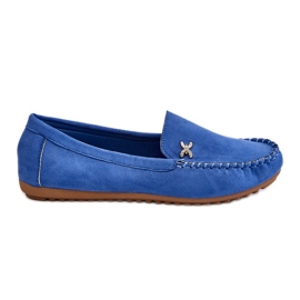 PS1 Mocasines De Mujer En Ante Con Adorno Leah Azul