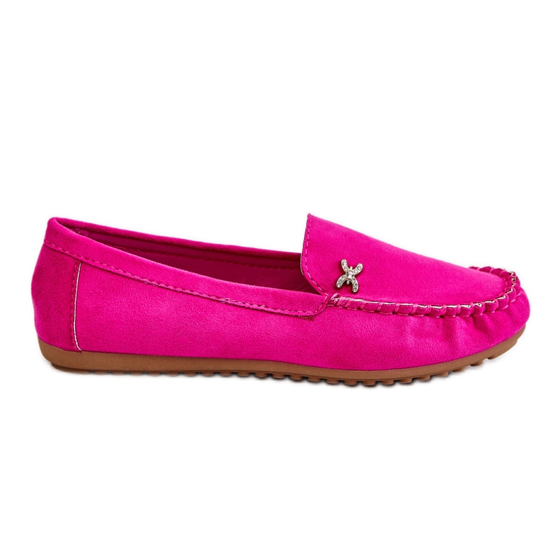 Mocasines De Mujer En Ante Con Adorno Leah Fucsia rosado
