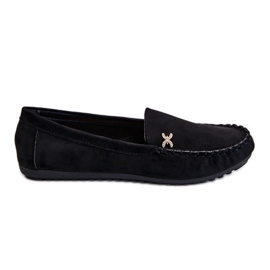 Mocasines De Mujer De Ante Con Adorno Leah Negro