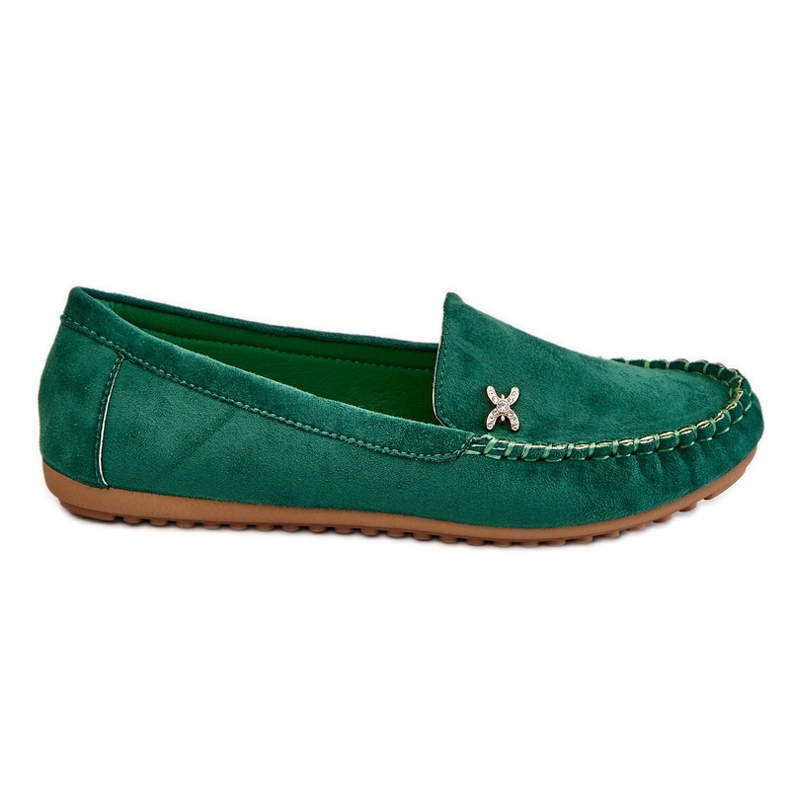 PS1 Mocasines De Mujer En Ante Con Adorno Leah Verde