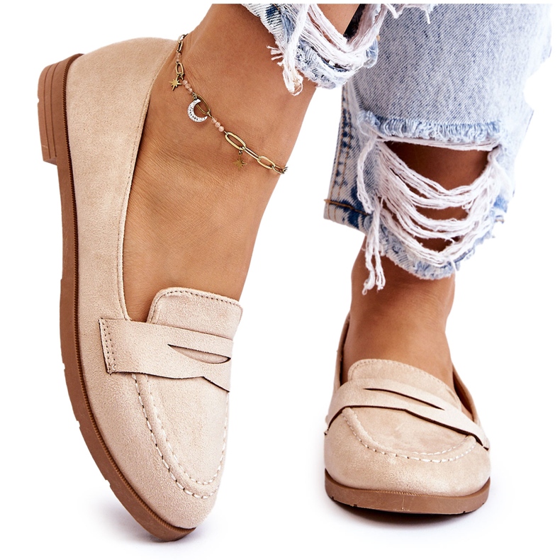 PS1 Mocasines Mujer Comodos Ante Beige Lucca PS1 Mocasines Mujer Comodos Ante Beige Lucca