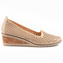 W. Potocki Zapatos de salón calados de mujer Potocki beige