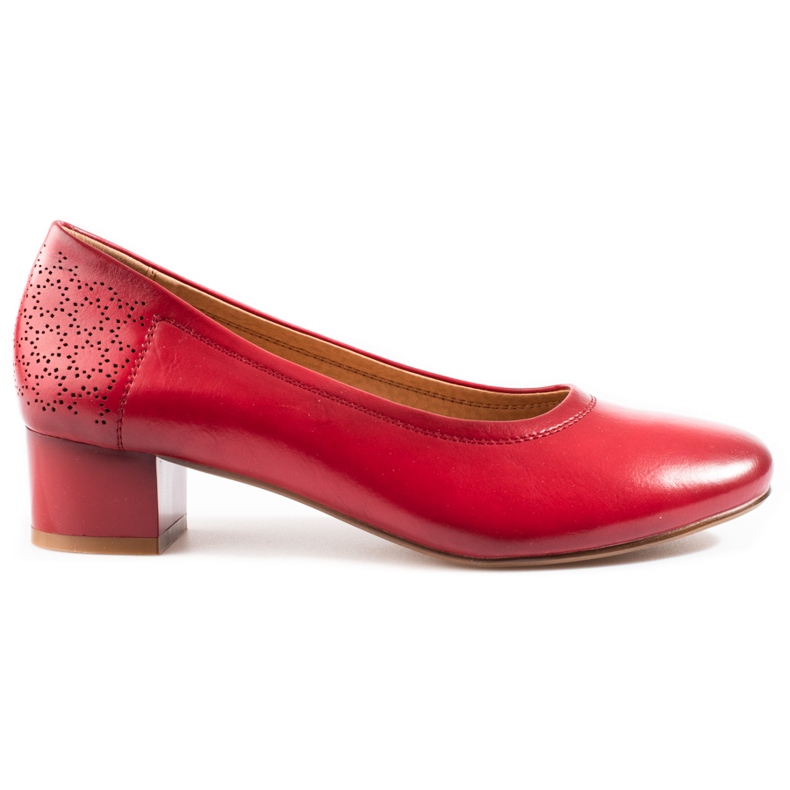 W. Potocki Zapatos de salón de mujer con tacón bajo Potocki rojo