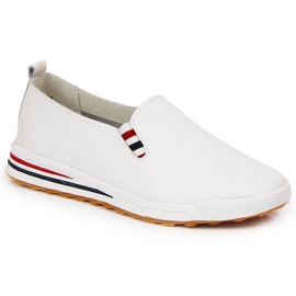 Blancas Zapatillas slip-on mujer Filippo DP3510 de piel blanco