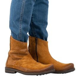 Olivier Botas hombre de piel 553KZ rojo marrón