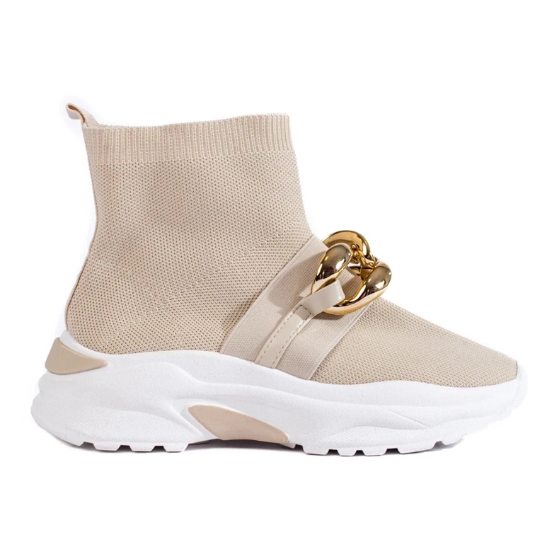 Zapatillas de mujer Shelovet con calcetín beige.