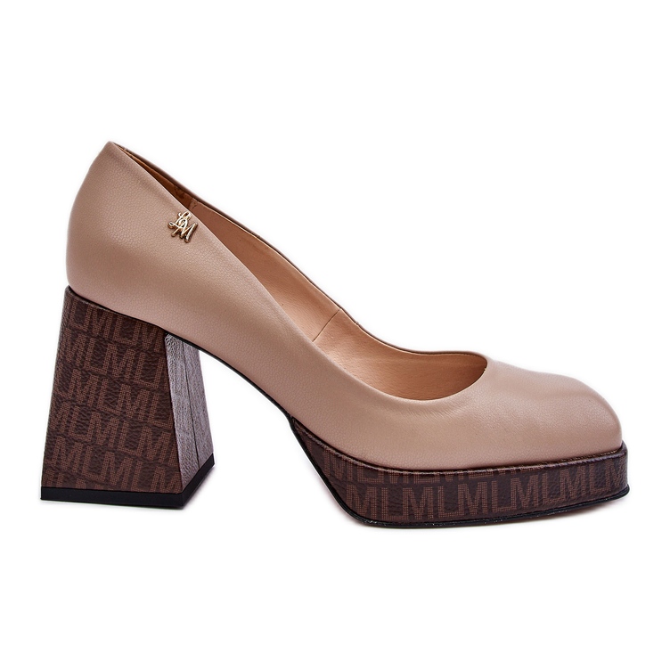 Zapatos De Salón De Cuero De Moda Laura Messi 2599 Beige