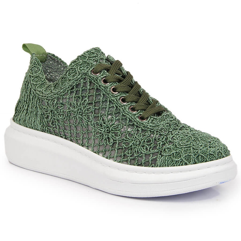 Zapatos de mujer con cordones en la plataforma verde Artiker 50C1119