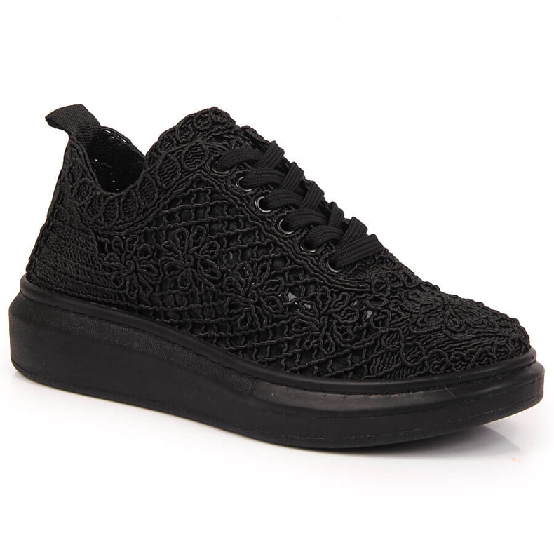 Zapatos de mujer con cordones en la plataforma negra Artiker 50C1114 negro