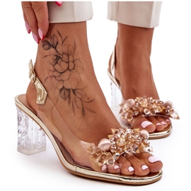 S.Barski Sandalias de moda con cuentas doradas de Terrance dorado