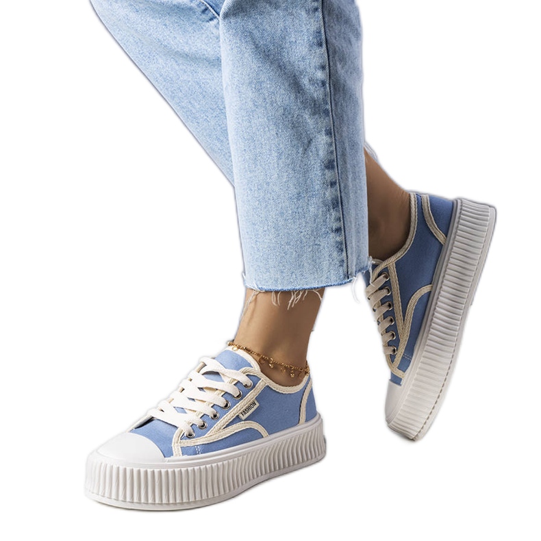 Zapatillas con plataforma azul Connie