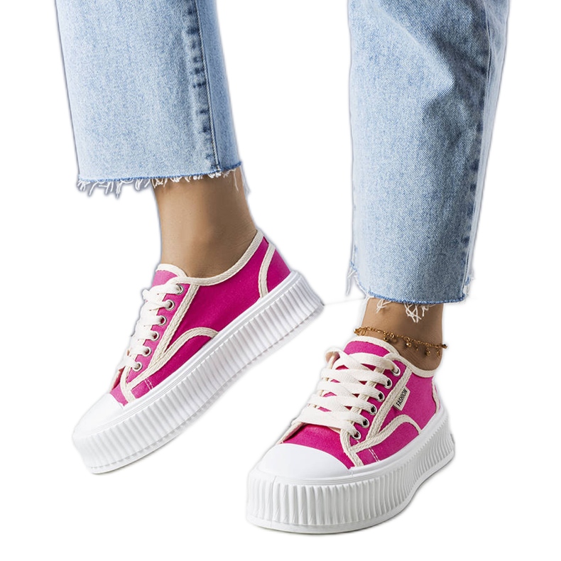PA1 Zapatillas con plataforma rosa oscuro de Connie. rosado
