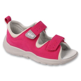 Sandalias befado, plantilla de piel 721P003 fucsia/ceniza rosa