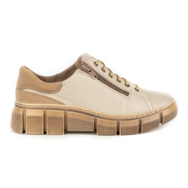 WASAK Zapatos mujer zapatillas piel 0663W beige