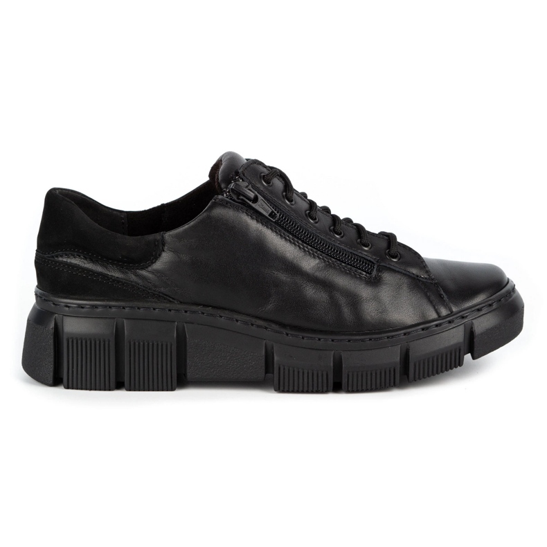 WASAK Zapatos mujer sneakers de piel 0663W negro