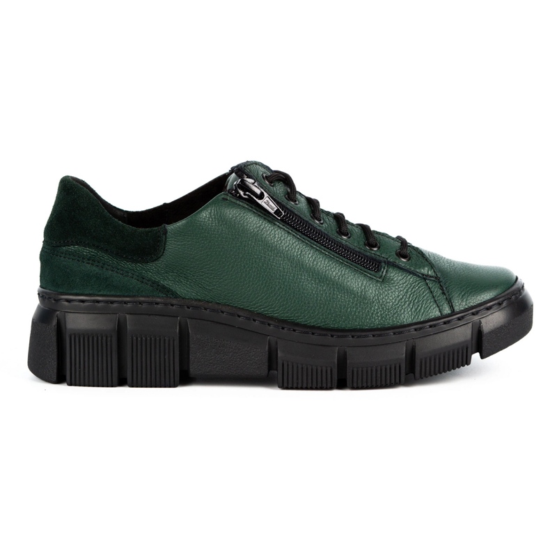 WASAK Zapatos mujer sneakers de piel 0663W verde