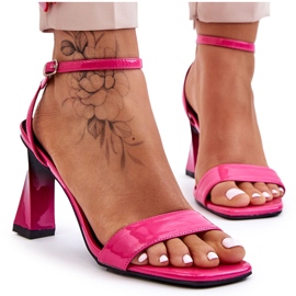 S.Barski Sandalias Tacón Alto Charol Fucsia Owen rosado