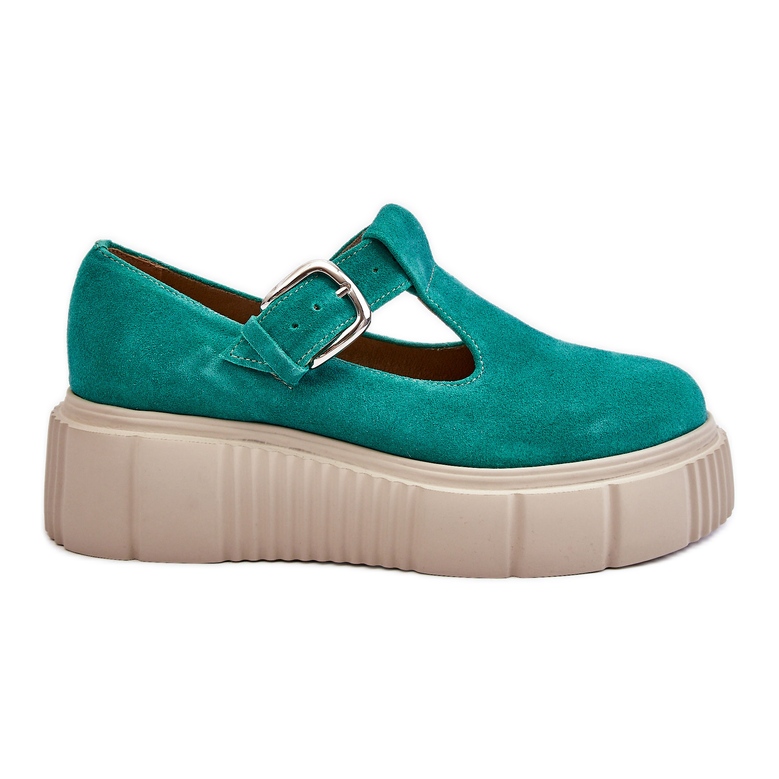 Lemar Brogues de gamuza de moda en una plataforma masiva verde Colson