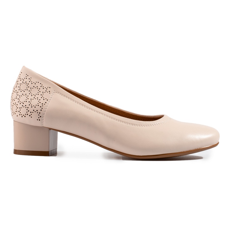 W. Potocki Zapatos de salón mujer tacón bajo Potocki beige