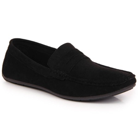 News Mocasines slip-on de hombre en ante negro NOVEDADES
