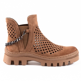 Botas mujer caladas Potocki Marrón