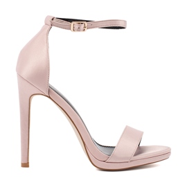 Shelovet Sandalias de tacón alto para mujer rosa