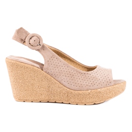 Sandalias cuña mujer Shelovet beige