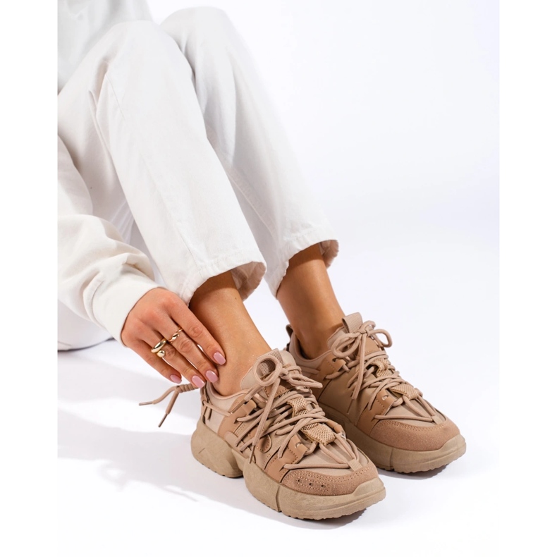 Seastar Zapatillas de mujer beige con puño.