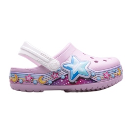 Zuecos CROCS Fl Star Band Clog Kids 207075-6GD rosa