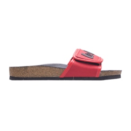 Lee Cooper LCW-22-35-1188L zapatillas de estar por casa para mujer negro rojo